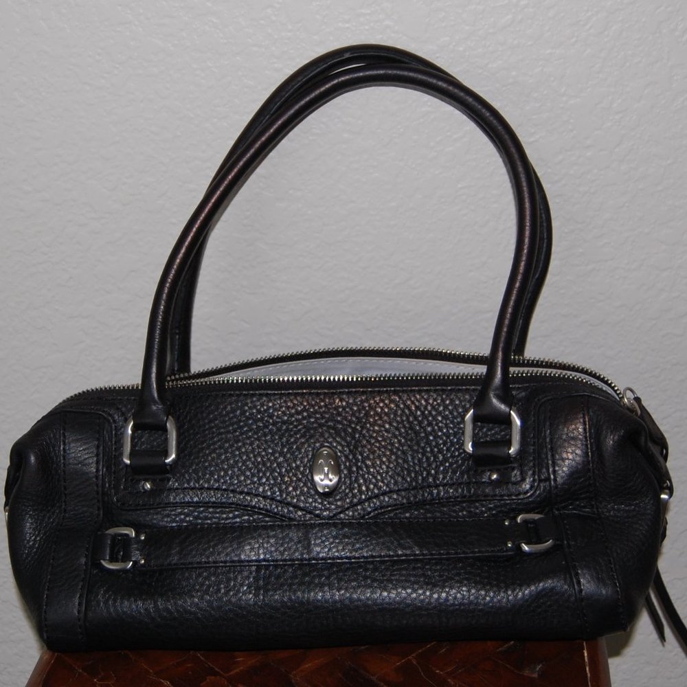 NWOT Cole Haan Black Pebble Leather Barrel Bag